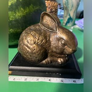 Vintage bronze bunny sculpture